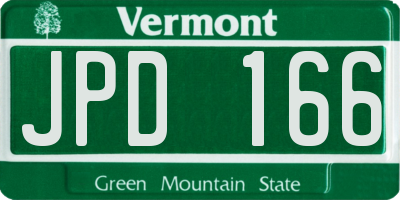 VT license plate JPD166