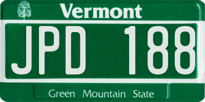 VT license plate JPD188