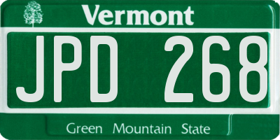 VT license plate JPD268