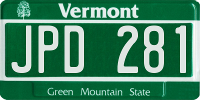VT license plate JPD281