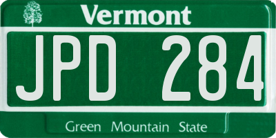 VT license plate JPD284