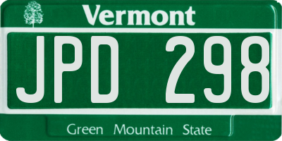VT license plate JPD298