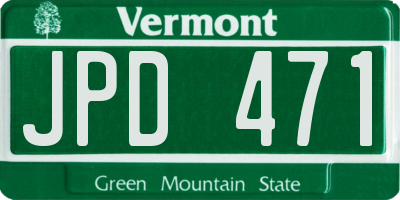 VT license plate JPD471