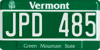 VT license plate JPD485