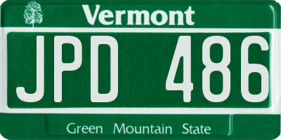 VT license plate JPD486