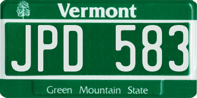 VT license plate JPD583