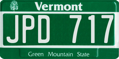 VT license plate JPD717
