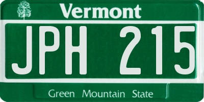 VT license plate JPH215