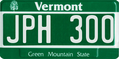 VT license plate JPH300