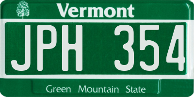 VT license plate JPH354