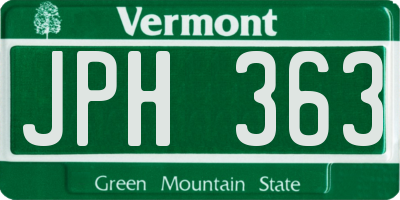 VT license plate JPH363