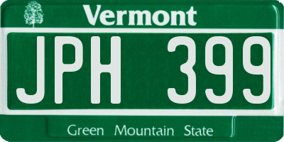 VT license plate JPH399
