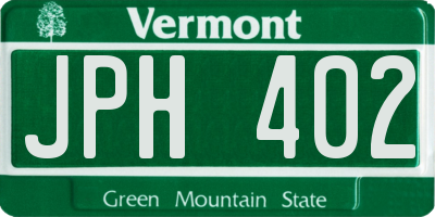 VT license plate JPH402