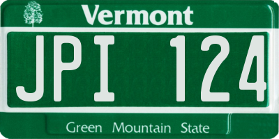 VT license plate JPI124