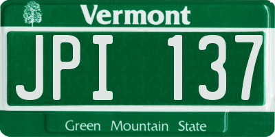 VT license plate JPI137
