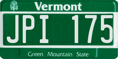 VT license plate JPI175
