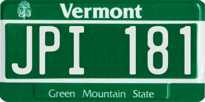 VT license plate JPI181