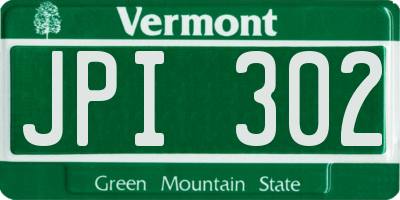 VT license plate JPI302