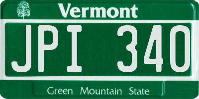 VT license plate JPI340