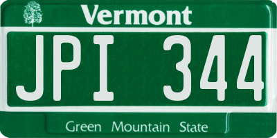 VT license plate JPI344