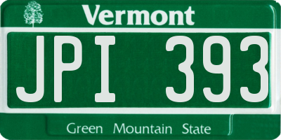 VT license plate JPI393