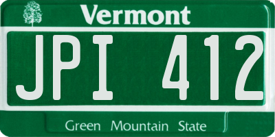 VT license plate JPI412