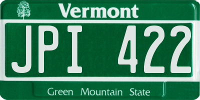 VT license plate JPI422
