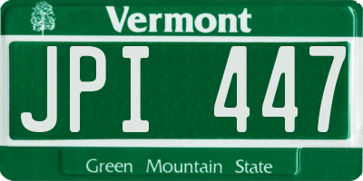 VT license plate JPI447