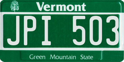 VT license plate JPI503