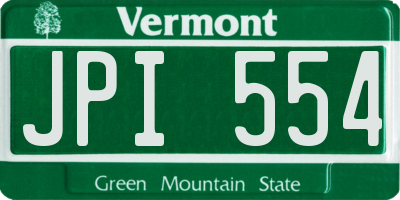 VT license plate JPI554