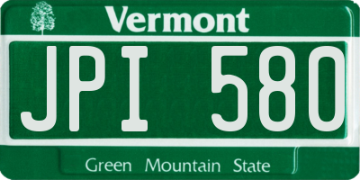 VT license plate JPI580