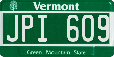 VT license plate JPI609