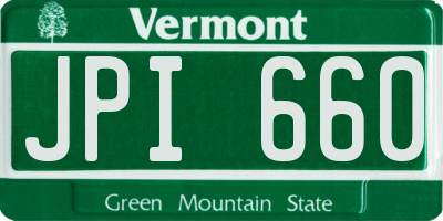 VT license plate JPI660