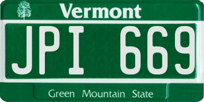 VT license plate JPI669