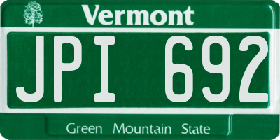 VT license plate JPI692