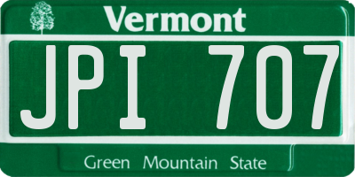 VT license plate JPI707