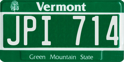 VT license plate JPI714