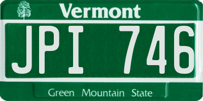VT license plate JPI746