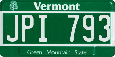 VT license plate JPI793