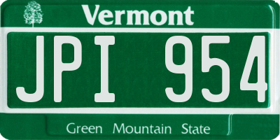 VT license plate JPI954
