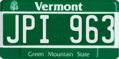 VT license plate JPI963