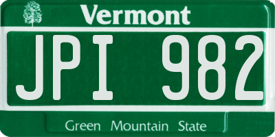 VT license plate JPI982