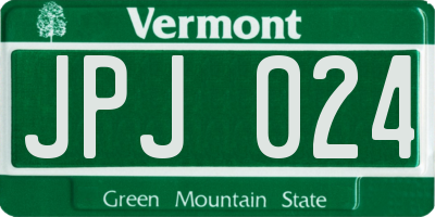 VT license plate JPJ024