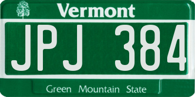 VT license plate JPJ384