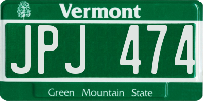 VT license plate JPJ474