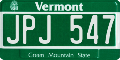VT license plate JPJ547