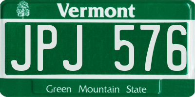 VT license plate JPJ576