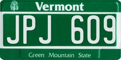 VT license plate JPJ609