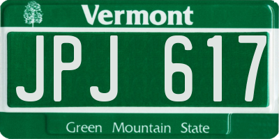 VT license plate JPJ617