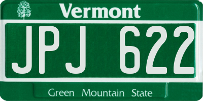 VT license plate JPJ622
